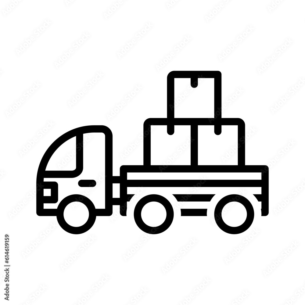 Black line icon for Freight
