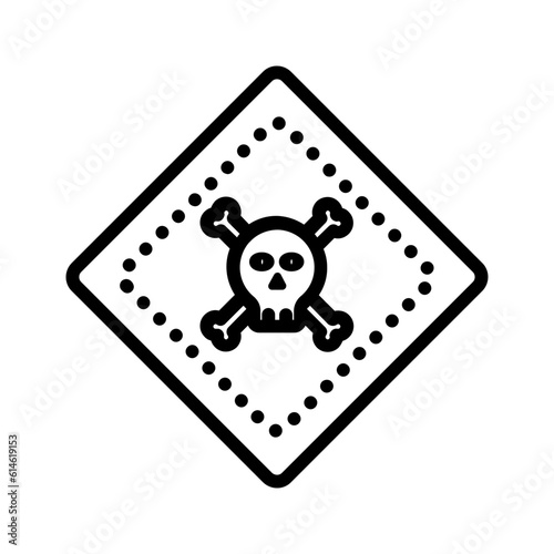 Black line icon for Hazardous