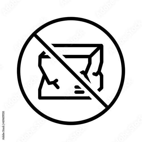 Black line icon for Non defective