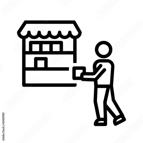 Black line icon for Restocking
