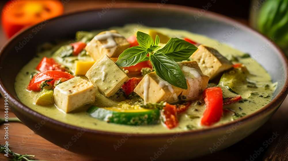 Vegetarian Thai Green Curry with tofu