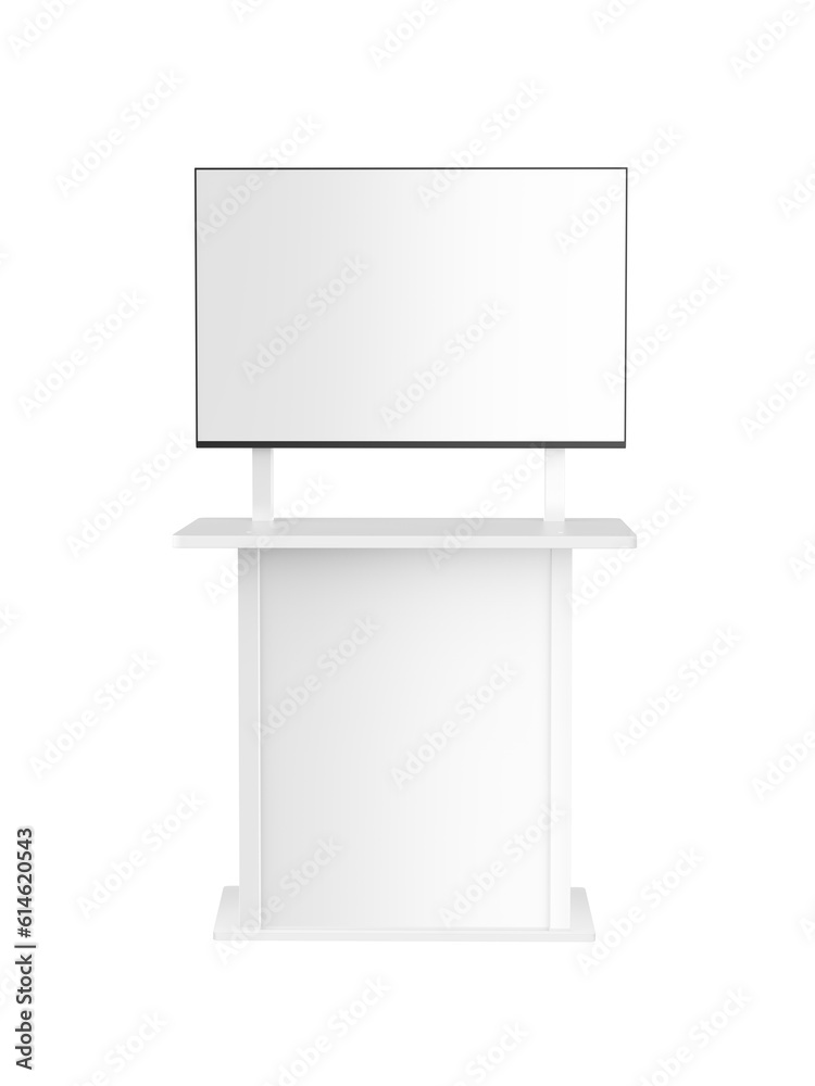 Blank White Screen TV Stand Mount Cart Exhibition LED Advertising