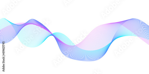 Abstract colorful wave and curve lines with technology background. Abstract frequency sound wave technology and science background. Wavy banner, template design. photo