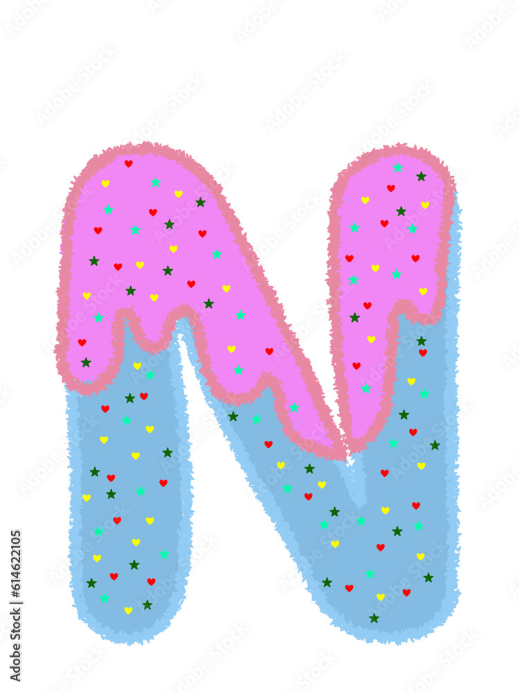 English alphabet ice cream pattern