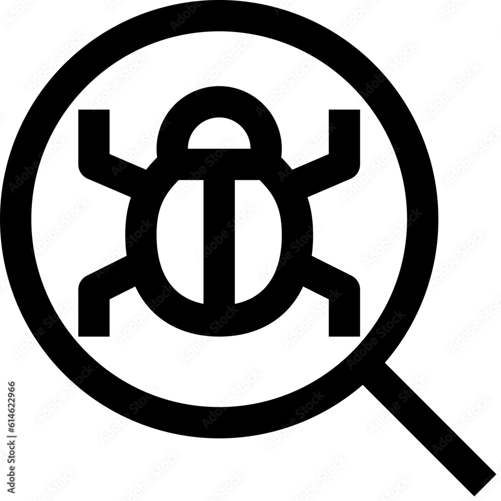 search virus black outline icon search virus black outline icon