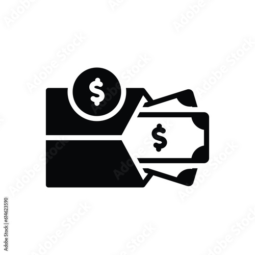 Black solid icon for wage 