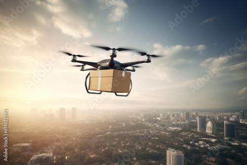 drone delivering package  photo