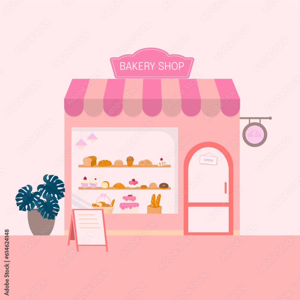 Pastel bakery shop with bakery baked goods Pastel bakery shop with bakery baked goods