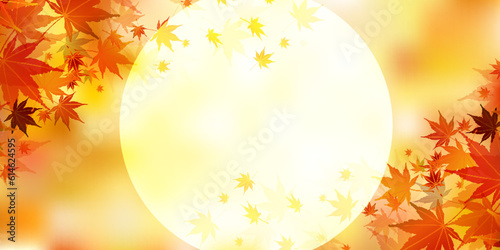 月見　十五夜　紅葉　背景