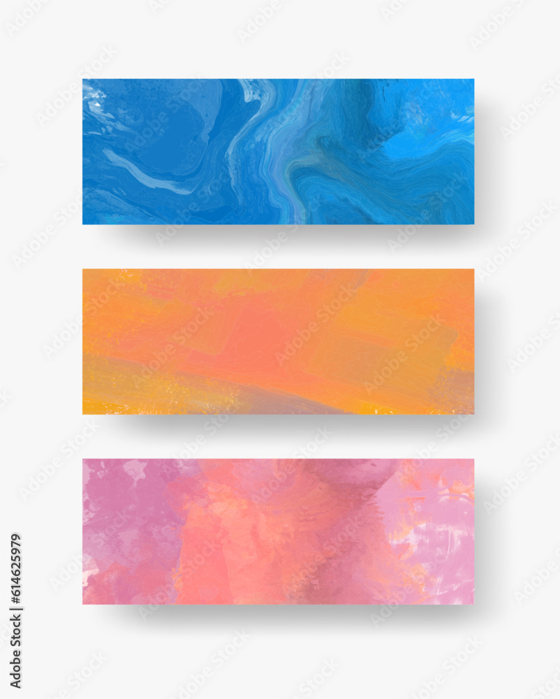 Vector banner abstract paints shapes collection isolated on white background.