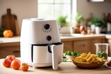 White air fryer or oil free fryer appliance in the modern kitchen. Generative AI