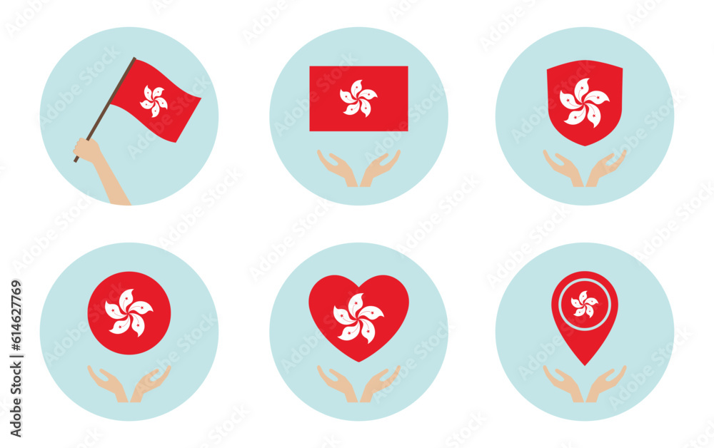 flag hong kong in hand flag hong kong in hand