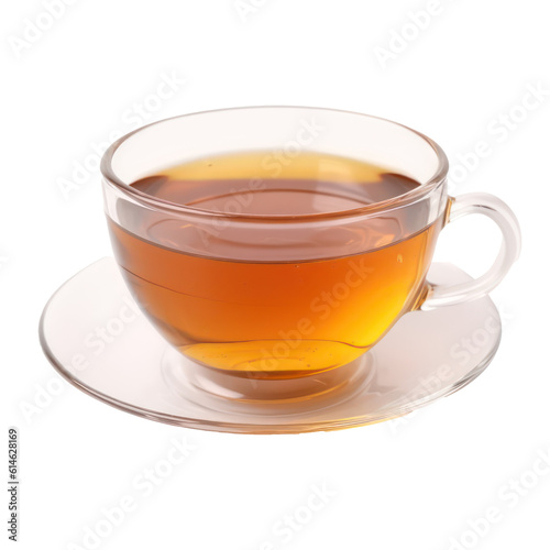 Lemon tea isolated on transparent background. Generative AI.