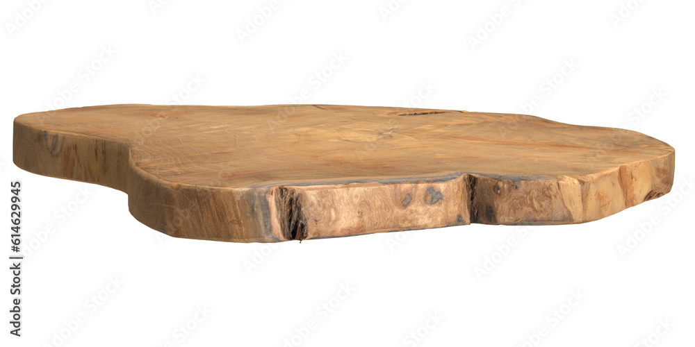3d illustration of cross cut wood isolated on transparent background