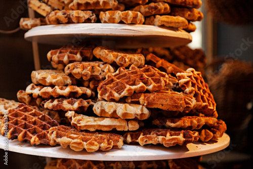 loads of Belgian waffles in the old town