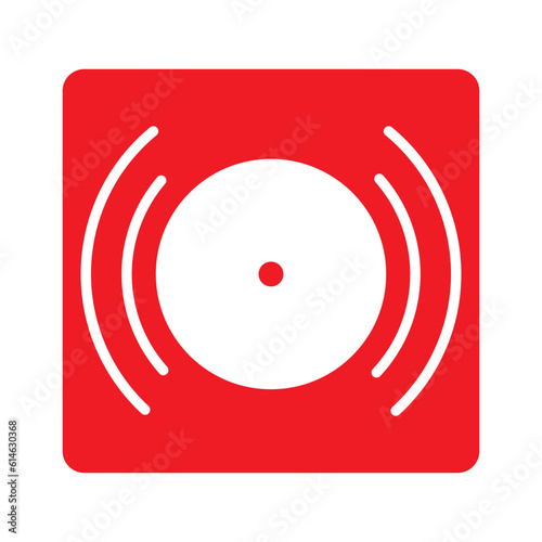Fire alarm symbol sign vector isolated on white background, fire alarm red and white vector sign board.