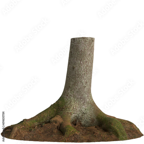 3d illustration of trunk isolated on transparent background