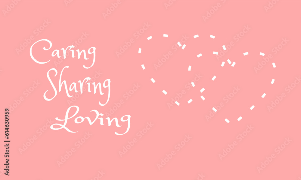 illustration vector graphic of modern, simple, flate, abstract mark. combination of love, cahring, sharing, and loving. 