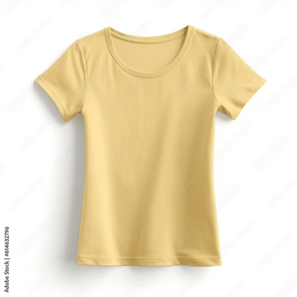 3D rendered Yellow Tshirt with copy space mockup - ai generative 3D rendered Yellow Tshirt with copy space mockup - ai generative