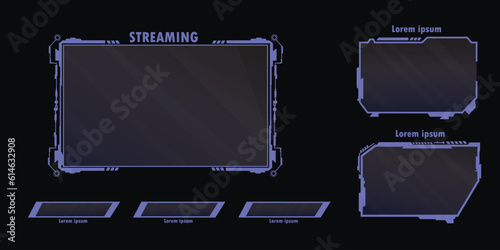 futuristic vector hud interface screen design digital callouts titles hud- ui gui futuristic user streaming panel overlay design template	
