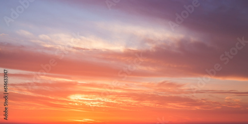 Colorful sunset sky, natural panoramic background photo