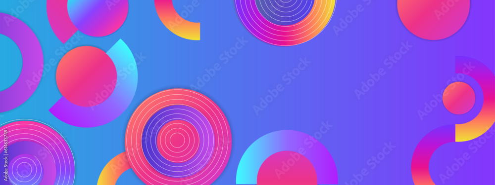Vector modern banner business background with geometric shapes colorful colourful