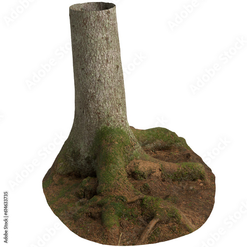 3d illustration of trunk isolated on transparent background