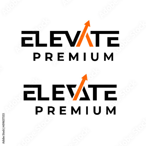 Elevate letter logo icon design