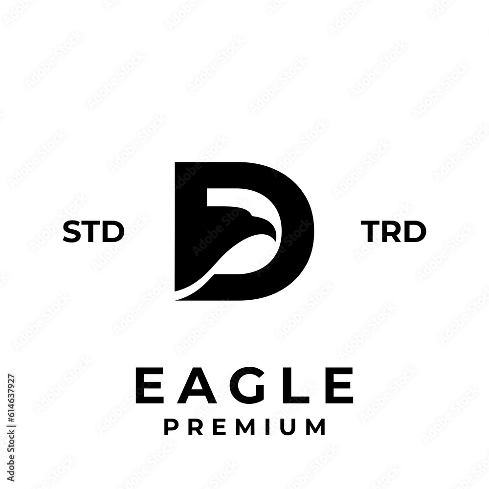 D eagle letter logo icon design illustration D eagle letter logo icon design illustration
