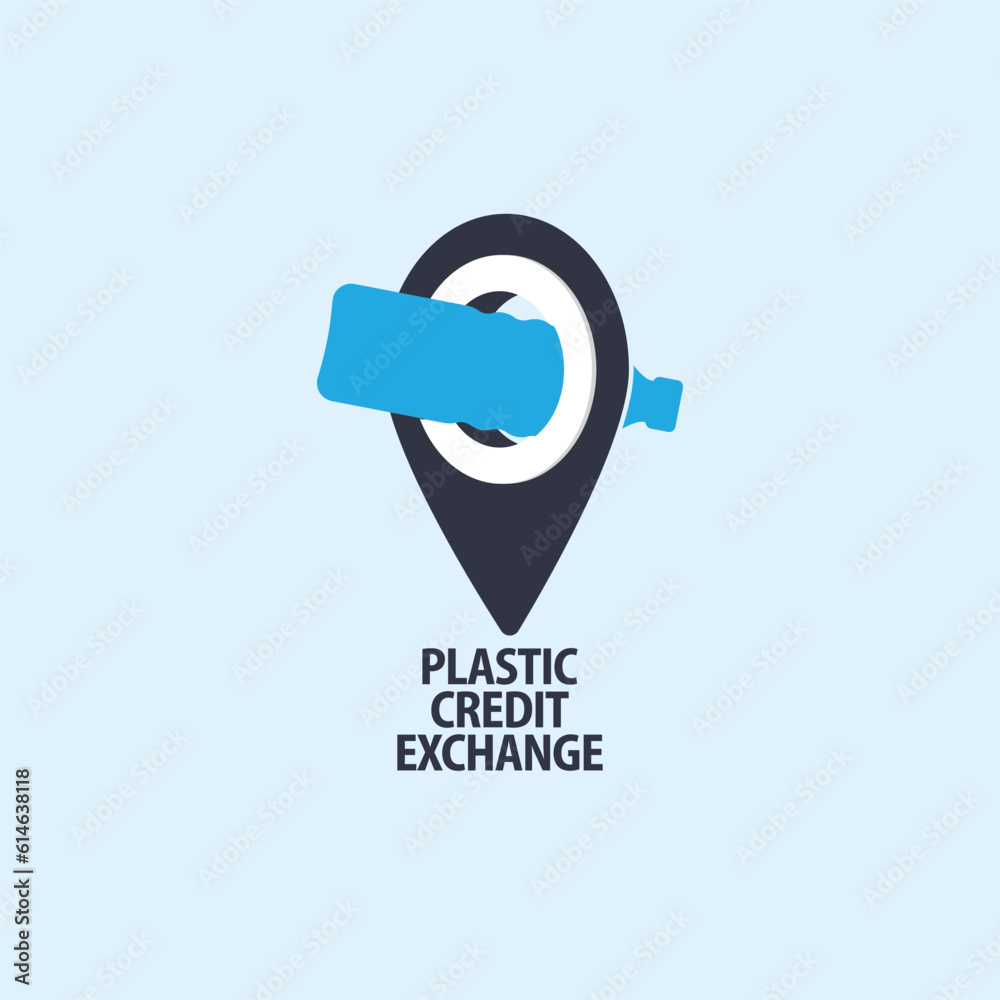 plastic credit exchange logo vector.recycling is a way to reduce the