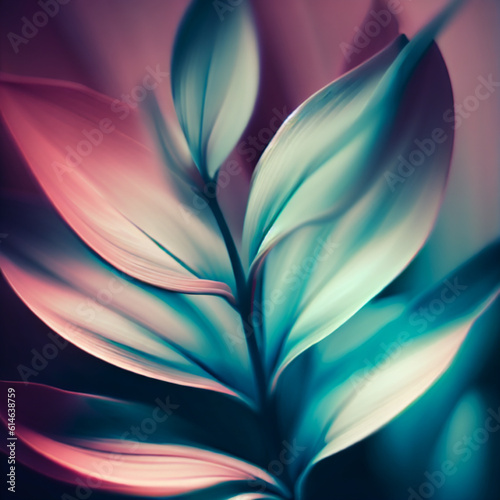 abstract fractal background with leaves