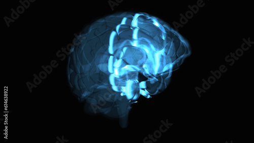 3D abstract art of a brain motion design