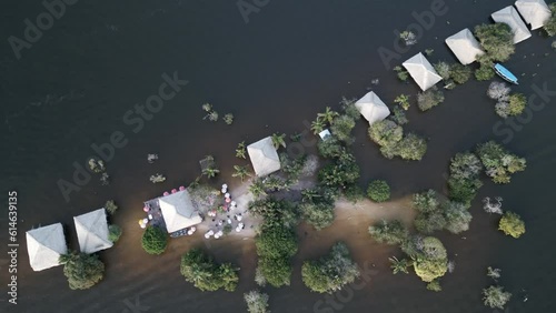 aerial view of Ilha do Amor in Alter do Chao near Santarem Amazonia Brazil during raining season amazon river rainforest  photo