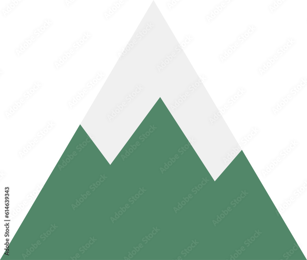 snow covered green mountain flat style snow covered green mountain flat style