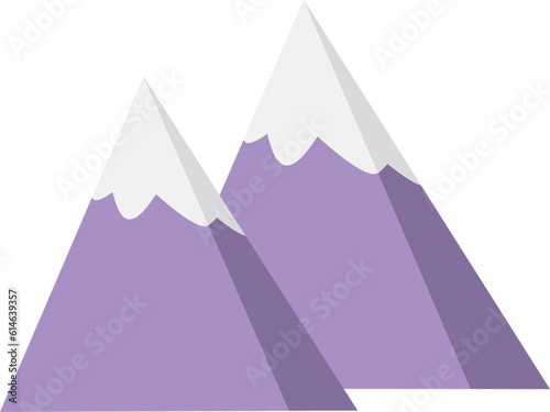 snow covered purple mountains flat style