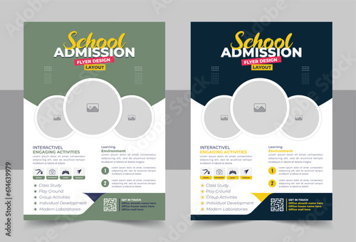 Kids back to school education admission flyer poster layout or Tutoring service flyer, Online Tutoring Flyer, home tutor flyer, Teaching Online flyer template or poster design