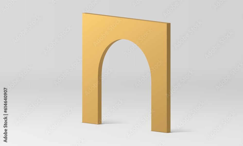3d arch golden geometric foundation isometric stand for presentation decor element realistic vector 3d arch golden geometric foundation isometric stand for presentation decor element realistic vector
