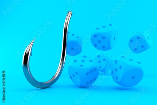 Gambling background with fishing hook