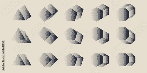 A set of geometric shapes and elements. Collection of abstract images for design.
