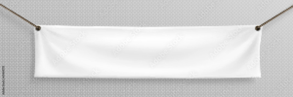 white-realistic-hang-blank-fabric-horizontal-canvas-banner-sign-vector