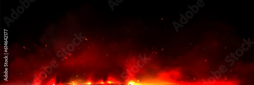 Canvas Print Fire and ember overlay effect and smoke background