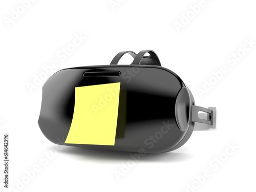 VR headset with blank yellow sticker