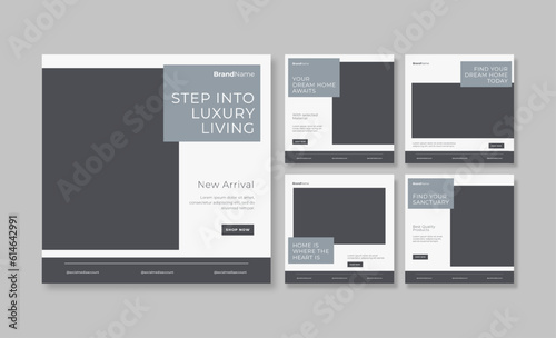Luxury apartment real estate social media post template