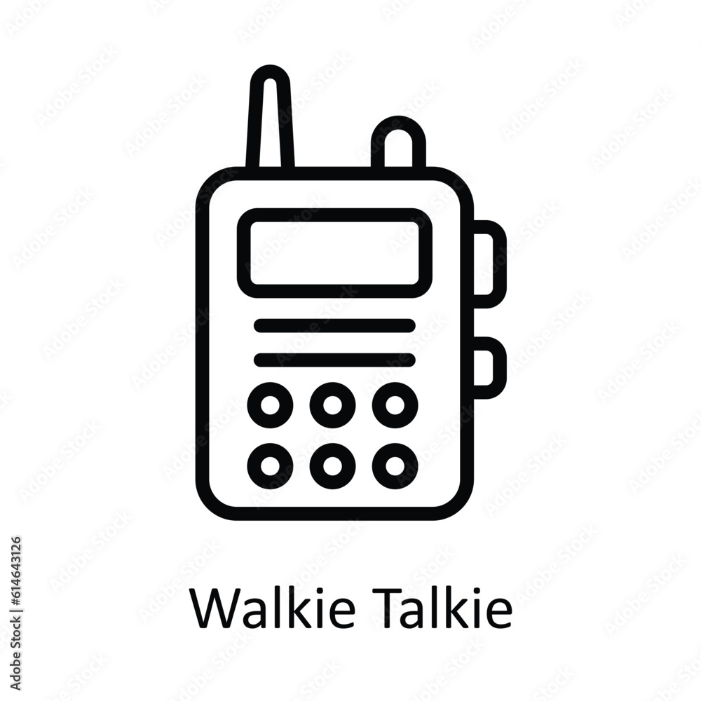 Walkie Talkie Vector outline Icon Design illustration. Network and communication Symbol on White background EPS 10 File
Walkie Talkie Vector outline Icon Design illustration. Network and communication Symbol on White background EPS 10 File