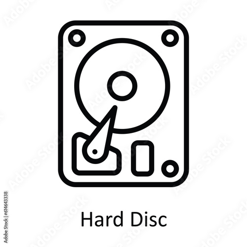 Hard Disc  Vector  outline Icon Design illustration. Network and communication Symbol on White background EPS 10 File

