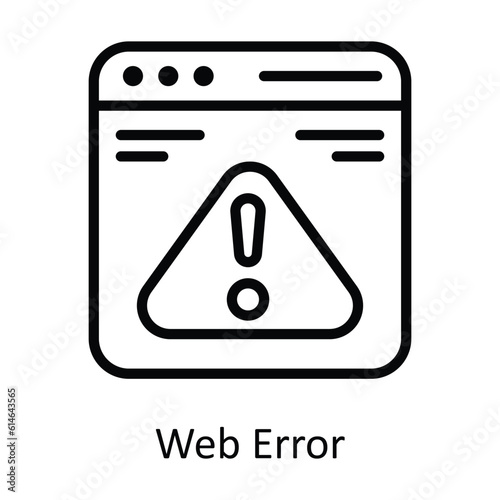 Web Error Vector outline Icon Design illustration. Network and communication Symbol on White background EPS 10 File 
