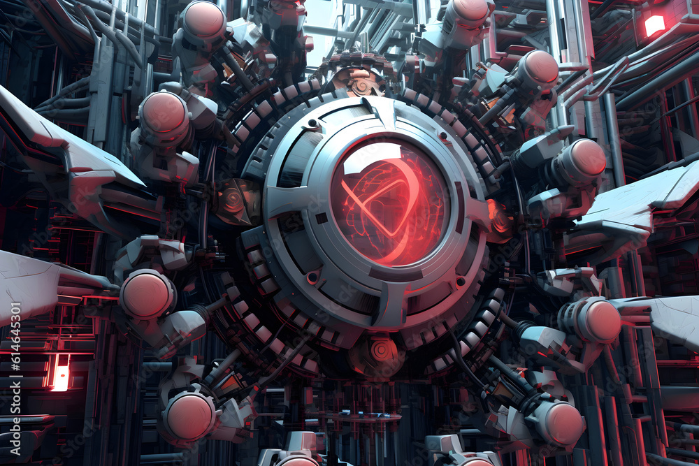 3d abstract cybernetic art background