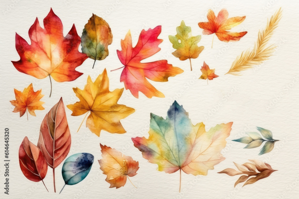 Autumn watercolor mockup illustration. Generative ai