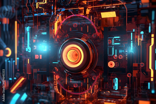 3d abstract cybernetic art background