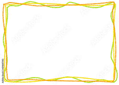 クレヨン素材　手描きのラフなフレーム